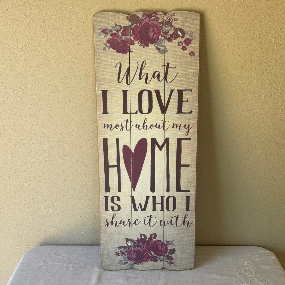 Wall Art Sign - ‘What I Love About My Home'